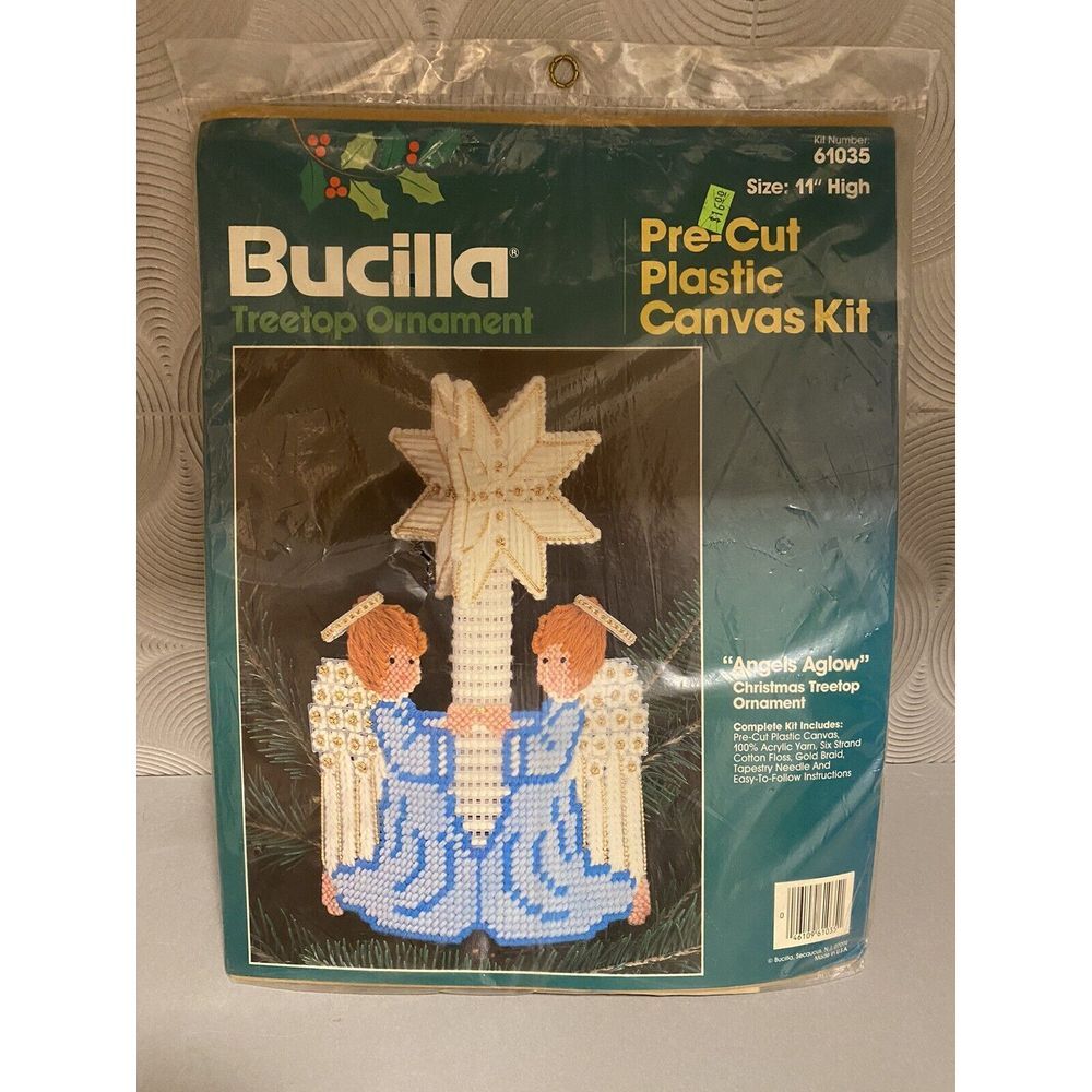 Bucilla plastic canvas kit TreeTop Ornament Angels Aglow (SEALED)